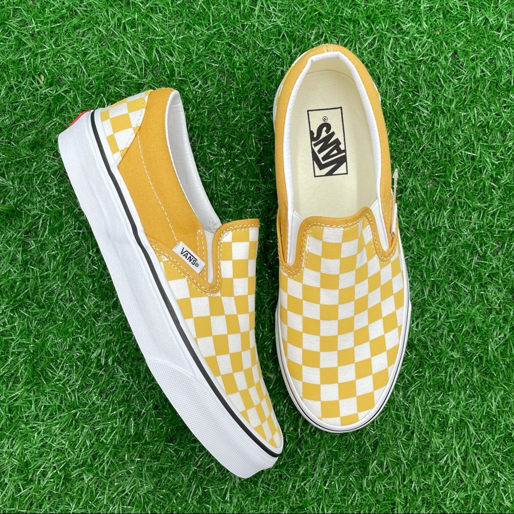Vans Classic Slip On Checkerboard Ochre - Picture 3 of 6